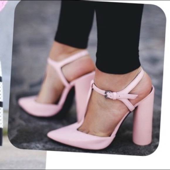 pink t bar heels